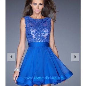 La femme dark blue short dress